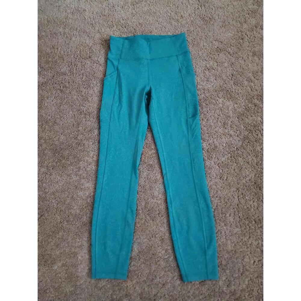 Lululemon Invigorate High-Rise Tight 25" Crunch Teal Lagoon Size 4 Great Cond.